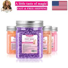 4 Pack Foot Soak Salts Kit Himalayan Pink Salt Tea Tree Oil Lavender rose Pur...