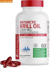 Antarctic Krill Oil 2000Mg with Omega-3S EPA, DHA, Astaxanthin and Phospholipids