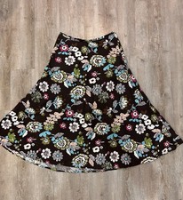 VTG Christopher Banks Brown Floral A-line Midi Skirt Y2K SZ 4