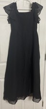 Junior Girls Dress Gown Bridesmaid Wedding Flower Girl Black sz 11