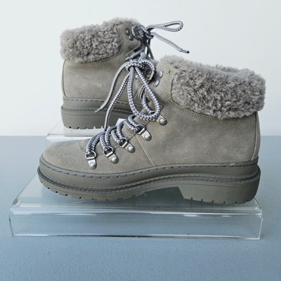 Splendid Yvette Boots Leather Faux Fur Lined Ankle Boots Size 7.5
