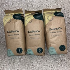 EcoPeaCo Disposable Bamboo Diapers Size 5 Organic 3 packs of 7 21 total NEW