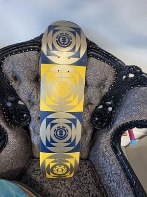 2008 Element Quadrant 7.5Skateboard Deck NOS Vintage BlueYellow Unmounted