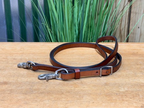 7' Snap on Leather Western Trail Riding Roping Style Reins ~ Adjustable ~ 5/8"