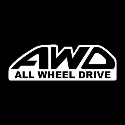 AWD All Wheel Drive 4X4 Decal Sticker White Die Cut Vinyl