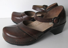 New DANSKO Vintage Women's Size 36 Brown Leather Platform Mary Jane Shoes