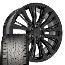 22x9 Black 4882 Wheels Goodyear Touring Tires Set Fits Silverado Tahoe 22x9 Black 4882 Wheels Goodyear Touring Tires Set Fits Silverado Tahoe