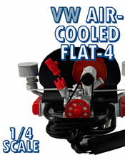 Vw Air-cooled Flat-4 Model Engine 14 Scale Plastic Not Painted Blackgrayred Vw Air-cooled Flat-4 Model Engine 14 Scale Plastic Not Painted Blackgrayred