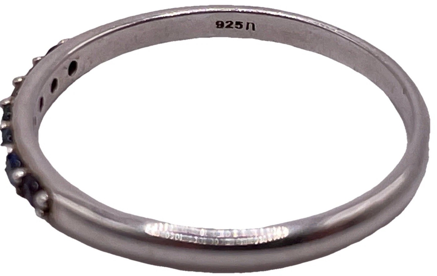 Sterling Silver Rainbow Stacking Ring with Nano G… - image 4