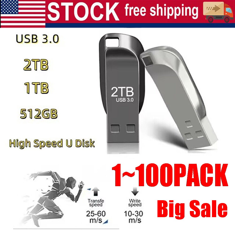 1TB/2TB USB 3.0 Flash Drive Thumb U Disk Memory Stick Pen PC Laptop Storage lot. Available Now for $80.39