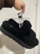 Ugg Oh Fluffita Sheepskin Slingback Black Size 9 Women's Elastic Slipper