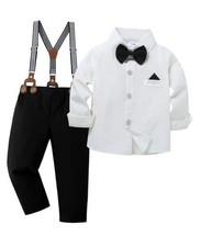 Toddler Boy Clothes Suit Gentleman Wedding Outfits Kids Formal 2-3T White