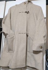 M &S  Collection  Oatmeal/beige Size 20 mid length ladies hooded Duffle coat new