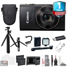 Canon PowerShot ELPH 360 HS A (Black) +64GB+ExtBatt+1Yr Warranty- ULTIMATE Kit