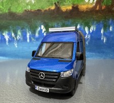 Personalised Name Plate Mercedes Sprinter Weekender 1:36 Camper van Blue Bike Bx