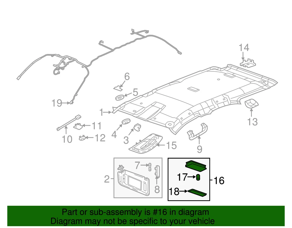 Genuine GM Light Titanium Courtesy Lamp 22780296 - Image 2 of 2