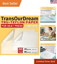 30 Pack PTFE Teflon Paper 16×11.7 20 Sheets ...