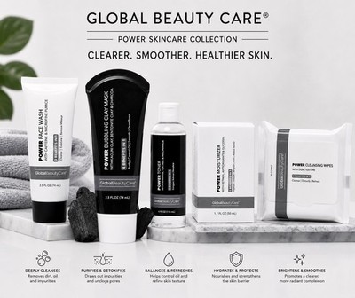 Global Beauty Care Power Skincare Set Cleanser Toner Mask Moisturizer Wipes