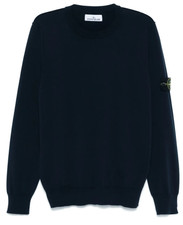 Stone Island Logo Patch Crewneck Sweater Navy Large Brand New