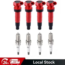 Pack of 4 Spark Plug and Ignition Coil Set for 2011-2013 Kia Sorento 2.4L UF611