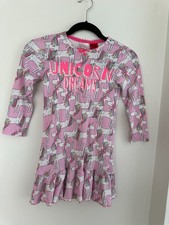 Kids Pink Unicorn Dress – Long Sleeve Cute Casual Dress Girls
