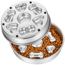 1 Pc Slow Feeder Dog Bowls 304 Stainless Steel Bowl 4 Cups Metal Pet Food with