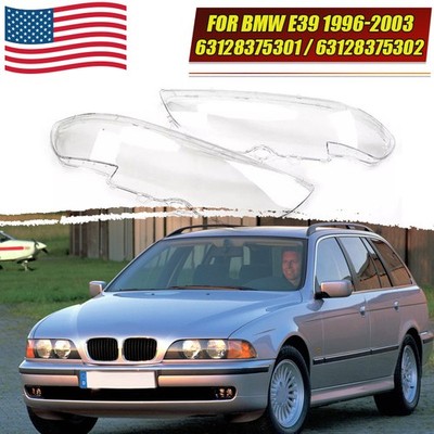 PAIR For BMW 5 Series E39 Facelift 1996~2003 Headlight Headlamp Lens Shell Cover