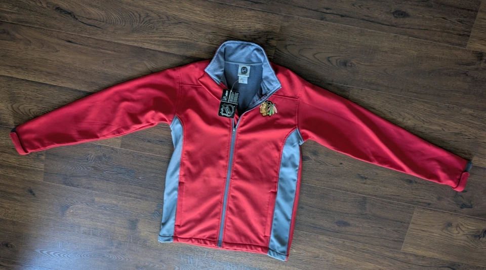 Nueva Chaqueta NHL Chicago Blackhawks Cremallera Completa Roja Jaspeada Para Hombre S - Pequeña Foto 3 de 4