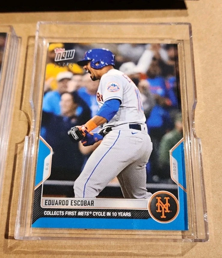 LOT of 21 2022 Topps Now #310 Eduardo Escobar 11th Cycle METS + BLUE PARALLEL  - Image 3 of 3