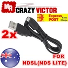2x USB Charger Charging Power Cable Cord for Nintendo DS Lite DSL NDSL USG-002