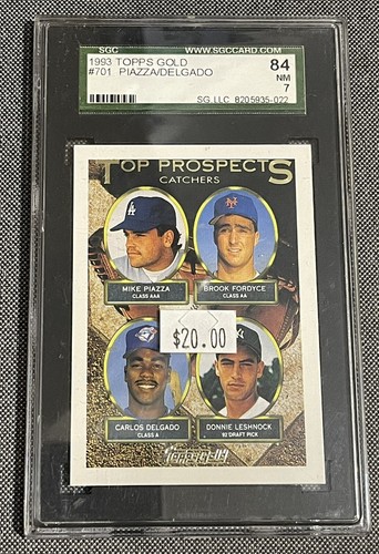 MIKE PIAZZA RC CARLOS DELGADO 1993 TOPPS SGC 7 HOF ROOKIE CARD 701 