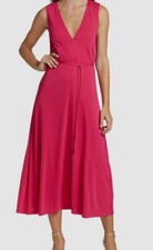 $475 Halston Women's Pink Eliza Sleeveless Matte Jersey Midi Dress Size 8