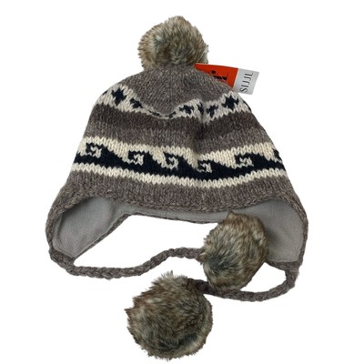 100% Wool Made in Nepal Beanie with Pom Pom Wool Pompom Beanie for Women | Ethically made in Nepal – Surya main image 3