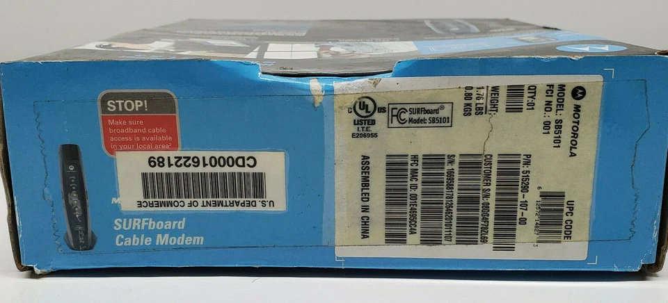 Motorola SURFboard SB5101 Cable Modem High Speed Internet Stand By Switch  - Image 2 of 4