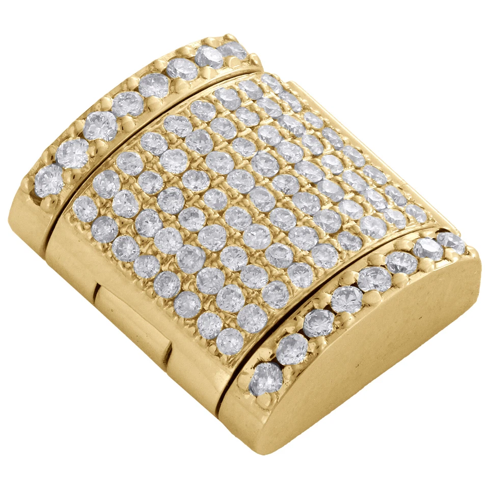 Corrente/pulseira cubana Miami ouro amarelo 10K 14 mm fecho caixa diamante trava 1 CT. - Imagem 3 de 4