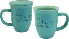 Abbey Gift 57829 Amazing Woman Blue Mug and Coaster Set,Mugs