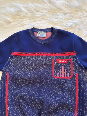 Prada Intarsia Gradient Knit Crop Top Shirt Technical Jersey Prada Intarsia Gradient Knit Crop Top Shirt Technical Jersey