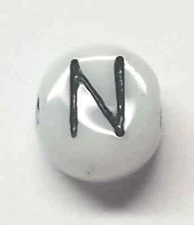  Antique Vintage 1960's 1970's Baby Letter Bead Initial " N " Steampunk # C711