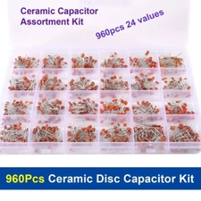 960X 24 Values Ceramic Capacitor Assortment Kit 2pF-100nF Components Package#