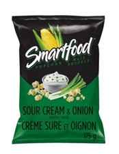 4 Bags Smartfood Sour Cream  Onion Flavored Popcorn 180g Each
