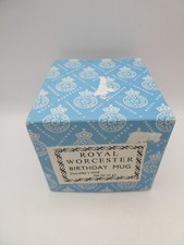 ROYAL WORCESTER PAINTED BIRTHDAY MUG THURSDAYS CHILD HAS FAR TO GO IN BOX