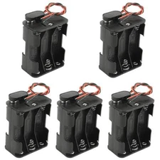 5 Pack 6 x 1.5V AA Battery Holder with Connector and Hard Plastic Housing T T...