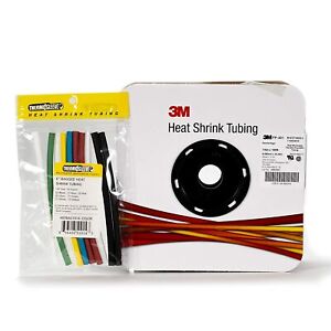 3 M Heat Shrink Tubing Fp 301 1 4 Black 100 100 Ft Spool Length Kit Ebay