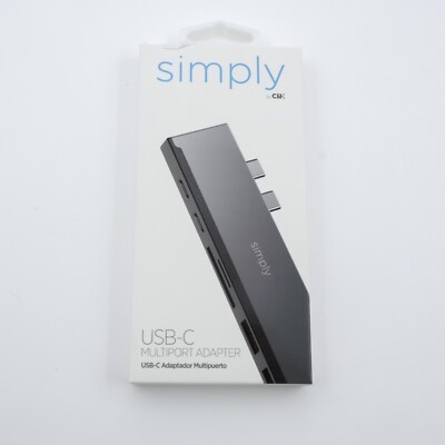 Simply USB-C Apple MacBook Pro Notebook Multiport Adapter Hub-Space Grey-NOS