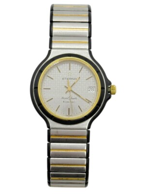 READ) Eterna Kontiki Royal Quartz 2-Tone Rare Watch