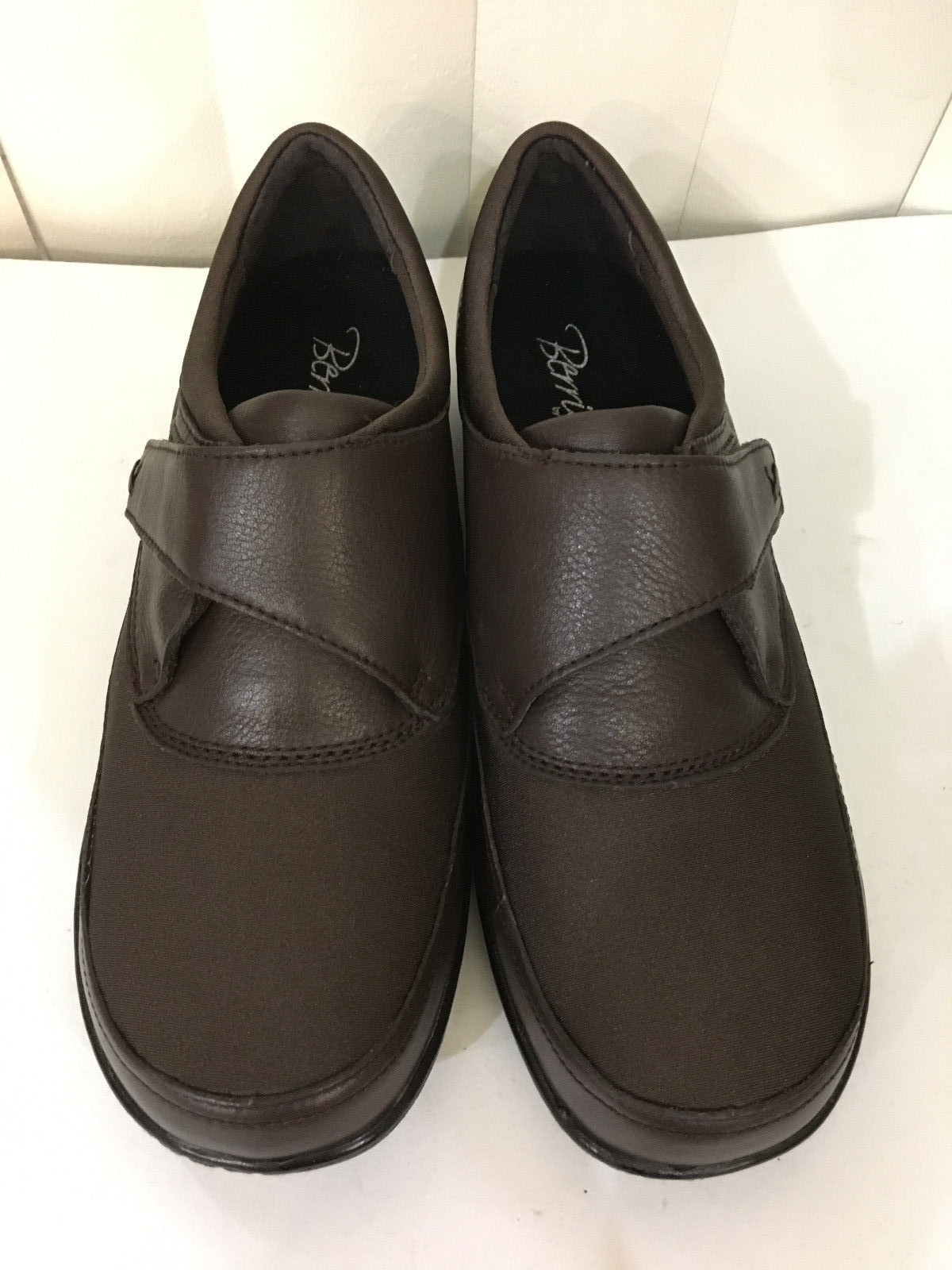 Berries By Aetrex Women Emma Monk Strap Black/Brown Leather/Textile