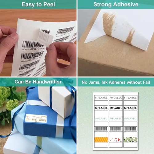 1" x 2 5/8"Self-Adhesive Blank Address Shipping Labels for Laser & Inkjet 30 UP - Picture 15 of 22