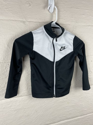 Nike Boys Toddler Zipup Jacket Size 3T Black and White Swoosh - Picture 4 of 6