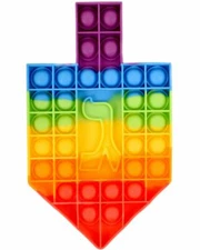 Popit Fidget Toy Push Bubble Colorful Hanukkah Dreidel Sensory Stress Relief