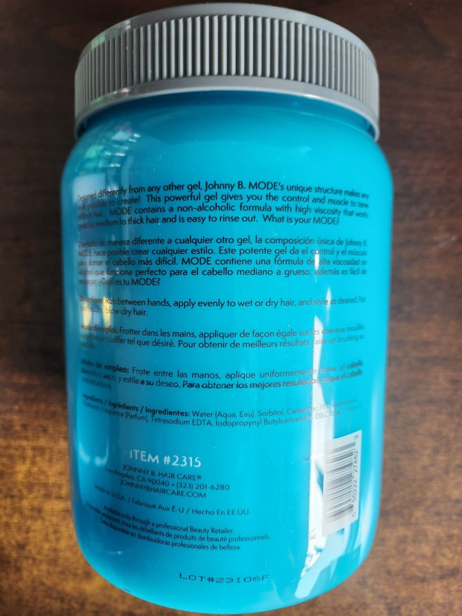 GEL JOHNNY B MODE 64 OZ STYLING GEL 100% NO ALCOHOL NEW